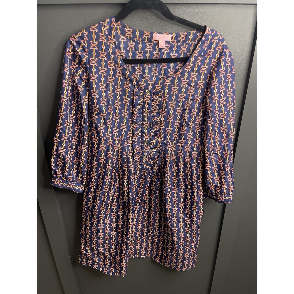 Lilly Pulitzer Abelina " Lil Bit" horse pattern 100% silk Babydoll Dress RARE!